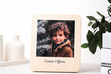 Canım Oğlum yazılı doğal ahşap çerçeve
