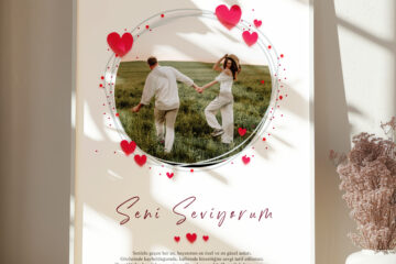 30x40 sevgiliye hediye mesajlı çerçeve